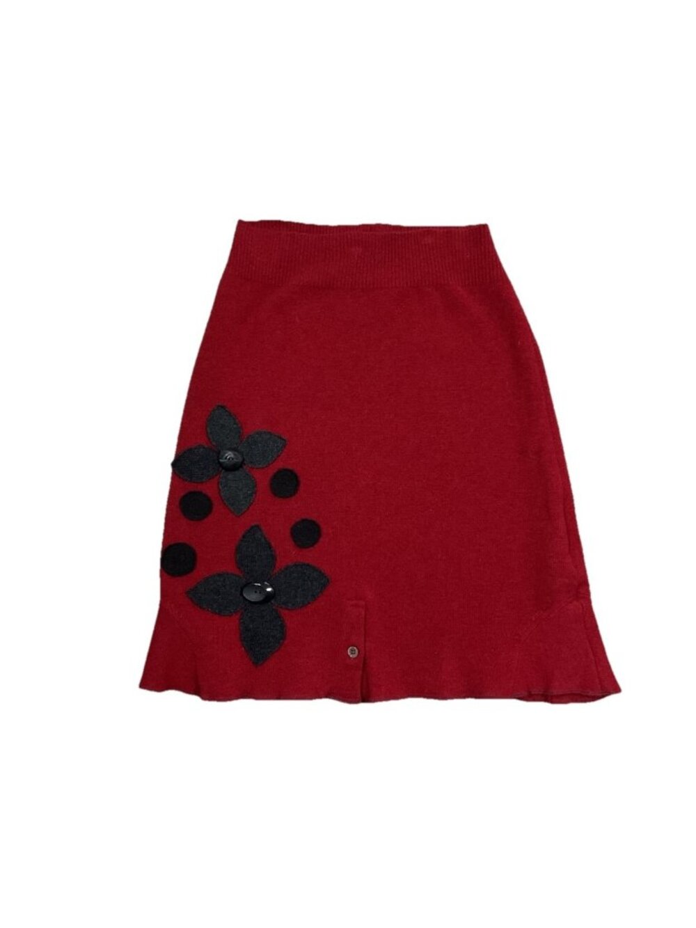 Moksha Studio Skirt Repurposed Small To Medium Flowers Neve Likely Cashmere Wool